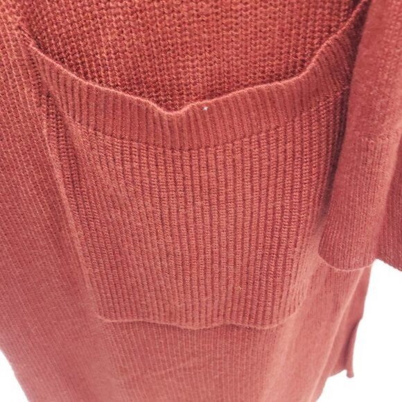 CONTEMPORAINE BY SIMMONS Rust Cardigan Open Front Knit Long Sleeve Casual XS - Picture 4 of 11